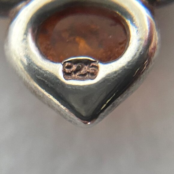 Sterling Silver 925 Multi Color Baltic Amber Flower Floral Y Necklace 16" -17.5" - Picture 9 of 16